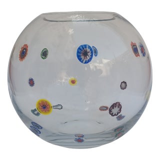 Italian Millefiori Murano Glass Vase from Leonardo, 1970s For Sale