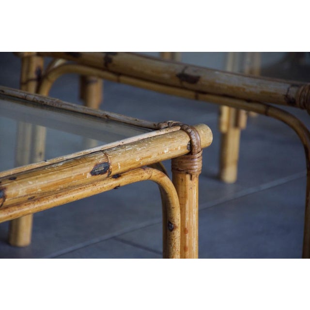 Rattan Coffee Tables, 1950s, Set of 14 For Sale - Image 14 of 17