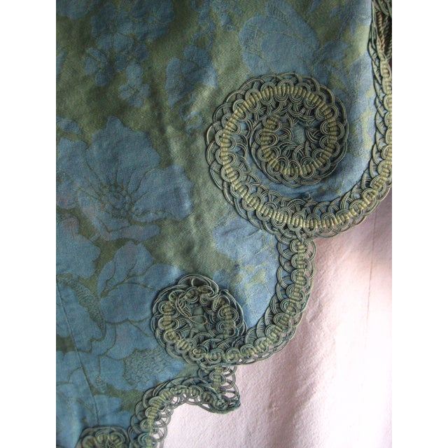 Mid 19th Century Napoleon III Bleu Silk Valence For Sale - Image 4 of 14