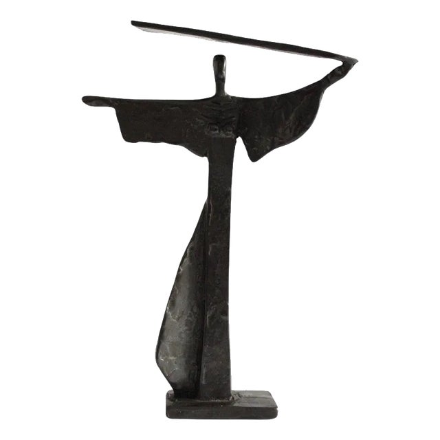 Italian Bronze Abstract Sculpture by Ugo Carà, 1980 For Sale
