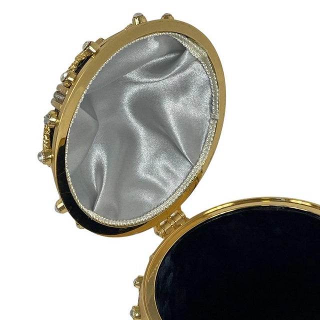 Gilt Faberge Egg Style Ice Bucket in Black Velvet with Crystal Inlay from Smirnoff For Sale - Image 4 of 9