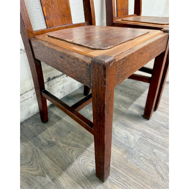 Early 20th Century Antique Michigan Chair Company Arts & Crafts Mission Dining Chairs - Pair For Sale - Image 5 of 15