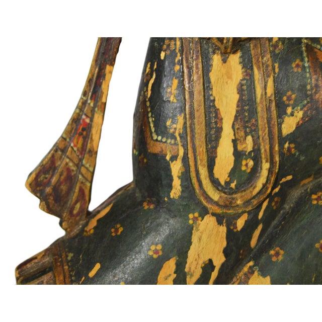 Early 20th Century Early 20th Century Antique Indonesian Hand-Carved and Hand-Painted Temple Statue For Sale - Image 5 of 10