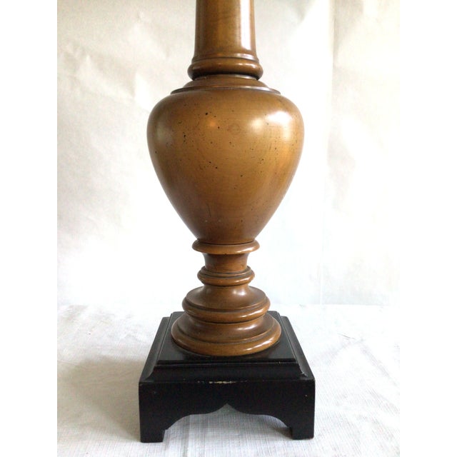 1960s Wooden Lamps on Black Wood Base - A Pair For Sale In New York - Image 6 of 9