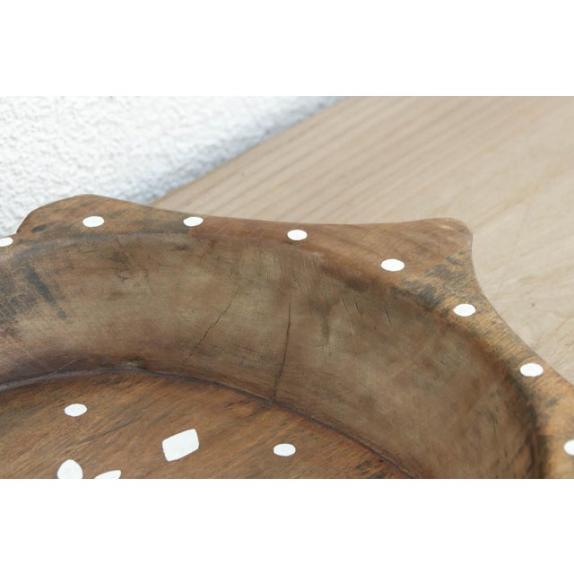 Boho Chic Wooden Painted Bowl For Sale In Los Angeles - Image 6 of 8