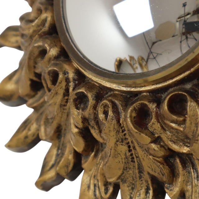 Small Rococo Italian Sunburst Mirror, 1960s For Sale - Image 11 of 16