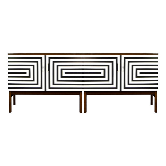 Modular Sideboards with Op Art Motif, 1970s, Set of 2 For Sale