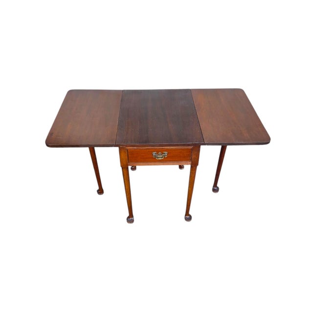 1930 Queen Anne Walnut Drop Leaf Coffee Table. For Sale - Image 10 of 10