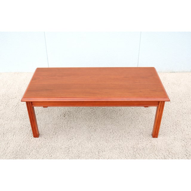 Wood Traditional Classic Arnold Furniture Rectangle Walnut Occasional Coffee Table For Sale - Image 7 of 12