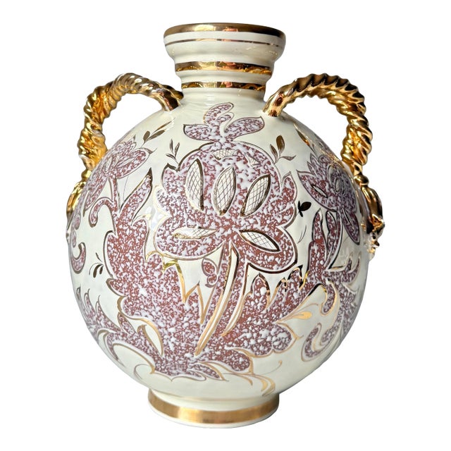 1960s Italian Tassel Pottery Vase For Sale