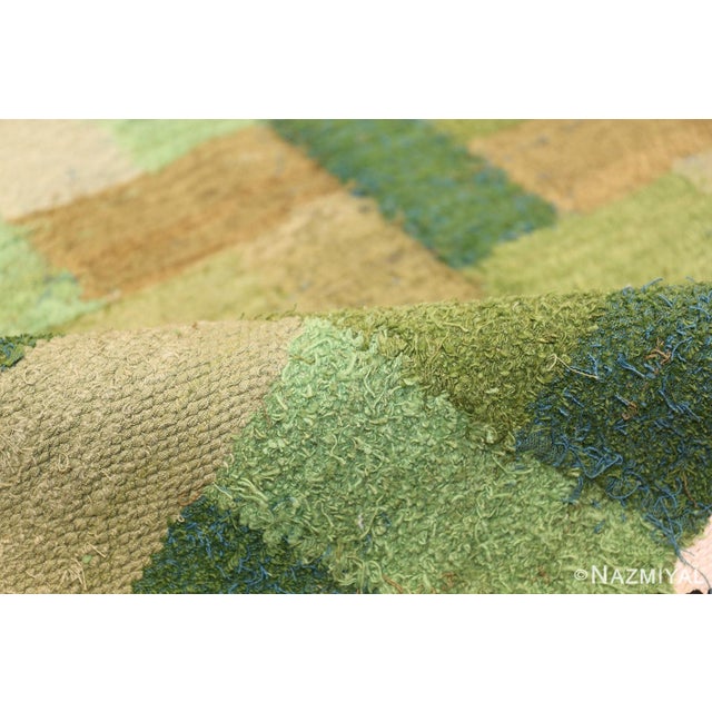 Textile Nazmiyal Collection Vintage Geometric Swedish Rug by Ingrid Hellman Knafve For Sale - Image 7 of 8