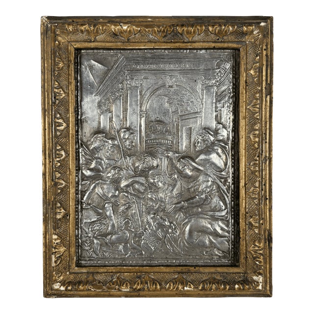 Gian Federigo Bonzagni (1547-1586) Bas Relief Argent l'Adoration Des Bergers. For Sale