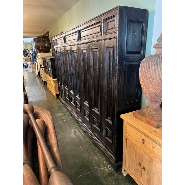 Mid 20th Century Mid 20th Century Vintage Black Narrow Storage Cabinet For Sale - Image 5 of 5