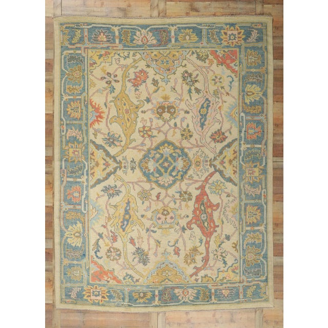 Vintage Gypset Colorful Oushak Rug - 9'00 X 12'02 For Sale - Image 10 of 10