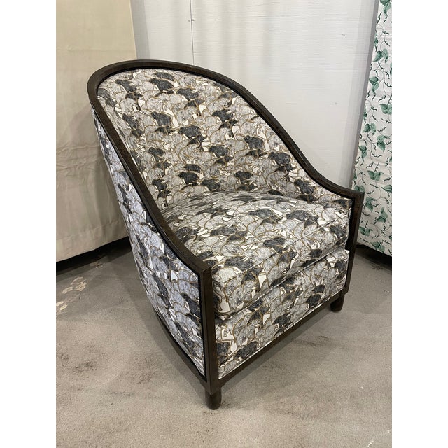 Niermann Weeks French Club Chair - showroom sample - never used. Beautiful Travers / Zimmer Rohde fabric on this chair,...