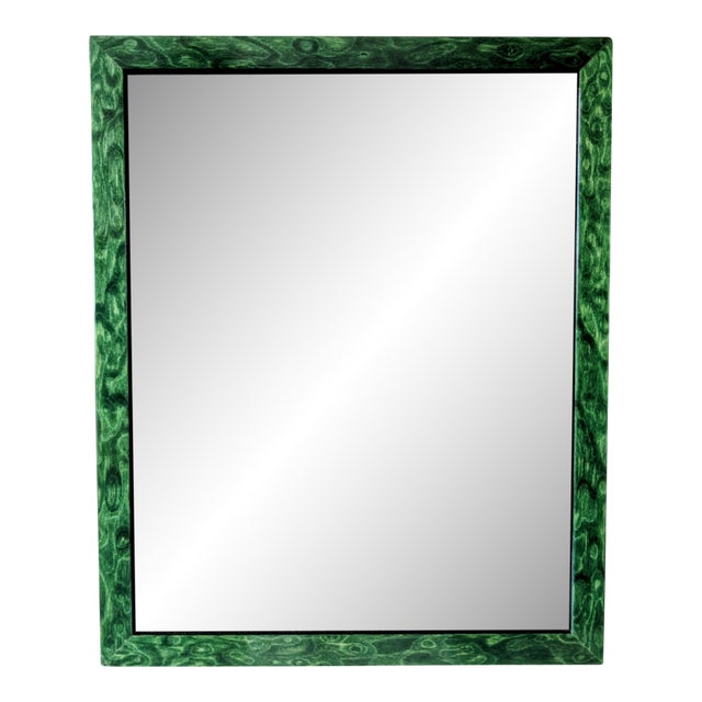 Vintage Faux Malachite Green Lacquer Picture Frame For Sale