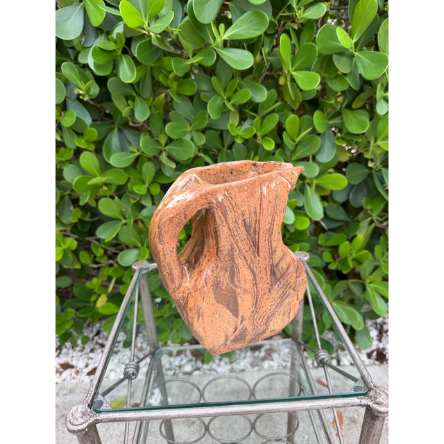 Late 20th Century Vintage Signed Sculptural Studio Pottery Pitcher For Sale - Image 5 of 10