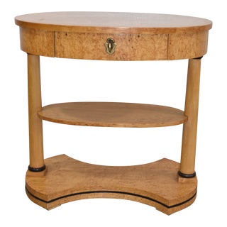 Late 20th Century Henredon Biedermeier Bird's Eye Maple One Drawer Nightstand For Sale