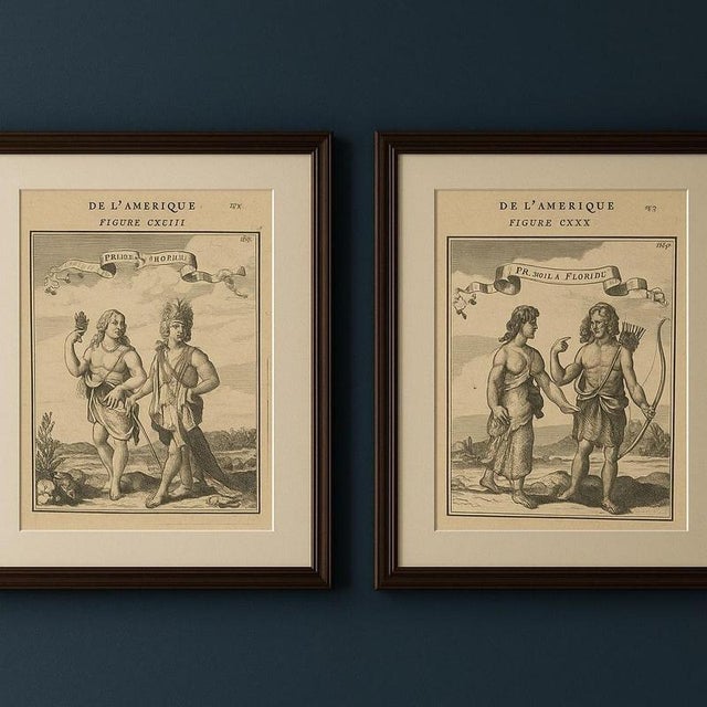 Virginia and Florida Natives, 1683, Paper, Set of 2 For Sale - Image 4 of 10