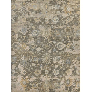 Exquisite Rugs Essex Hand-Knotted New Zealand Wool Brown/Ivory/Rust Rug-10'X14' For Sale
