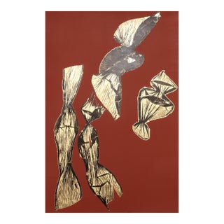 Dual Nature (Brown), Signed Lithograph With Gold Leaf by Lynda Benglis For Sale