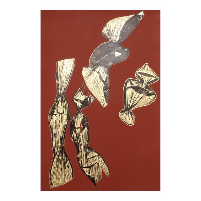 Dual Nature (Brown), Signed Lithograph With Gold Leaf by Lynda Benglis For Sale