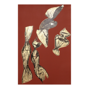 Dual Nature (Brown), Signed Lithograph With Gold Leaf by Lynda Benglis