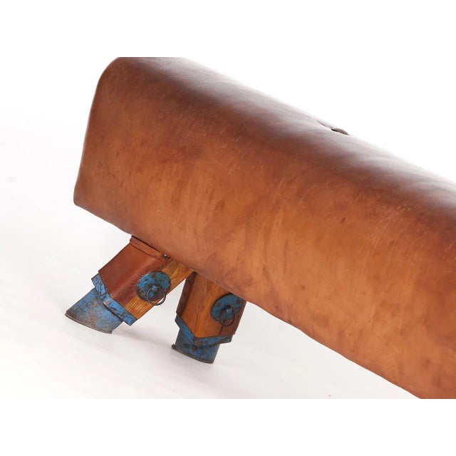 Pommel Horse Leather Bench, 1930s For Sale - Image 6 of 9