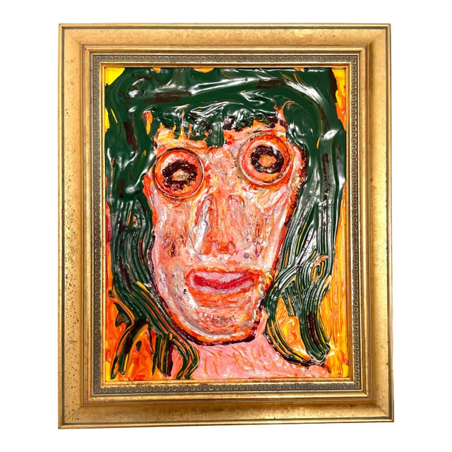 Vintage Figurative Framed Painting by Lee Berger For Sale