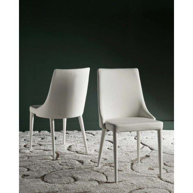 19''H Leather Side Chair in White - a Pair For Sale In New York - Image 6 of 8