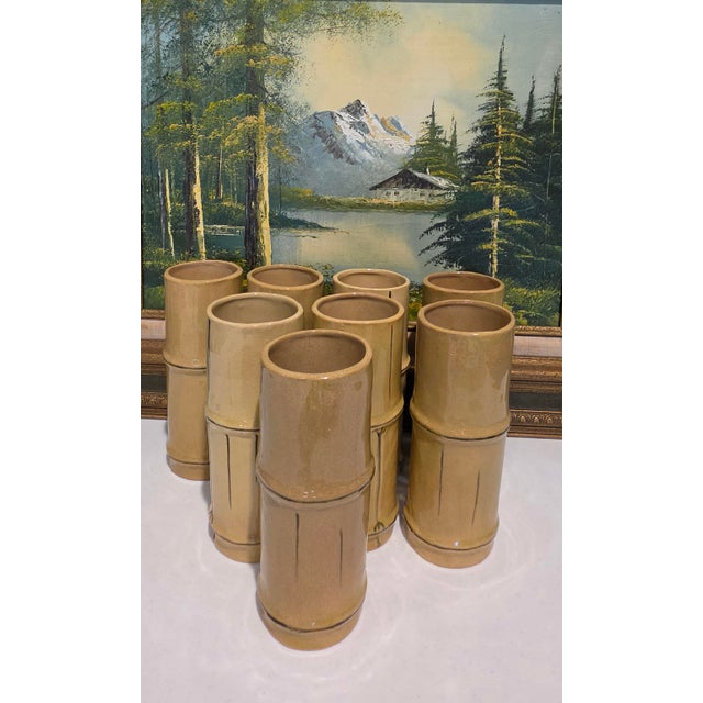 Japanese Vintage Paul Marshall Products "61 Design" Bamboo Mugs - Set of 4 For Sale - Image 3 of 5
