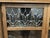 Arts & Craft Antique Oak Bookcase Double Doors Lead-Glass Tulips Claw Feet on Rollers For Sale - Image 4 of 12