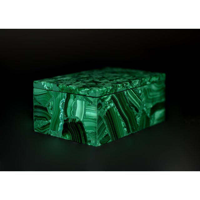 Malachite Box Gemstone Box Peony Garden For Sale - Image 14 of 18