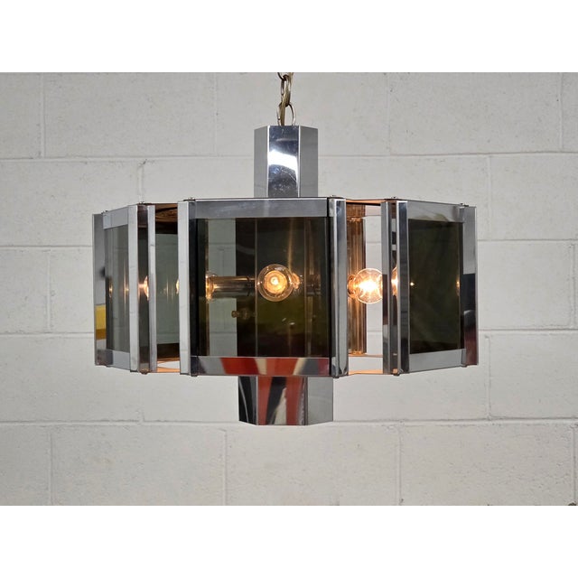 Fredrick Ramond 1960s Space Age Chrome Chandelier by Robert Sonneman for Fredrick Ramond For Sale - Image 4 of 9