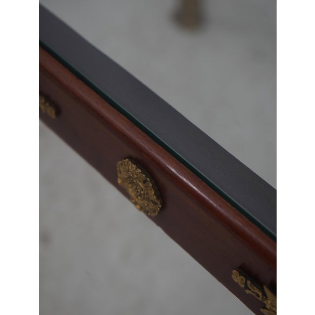 Glass Antique French Empire Bronze Mounted Coffee Table For Sale - Image 7 of 13