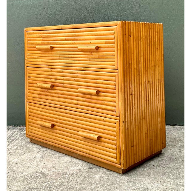 Vintage Bamboo Three-Drawer Chest For Sale - Image 11 of 15