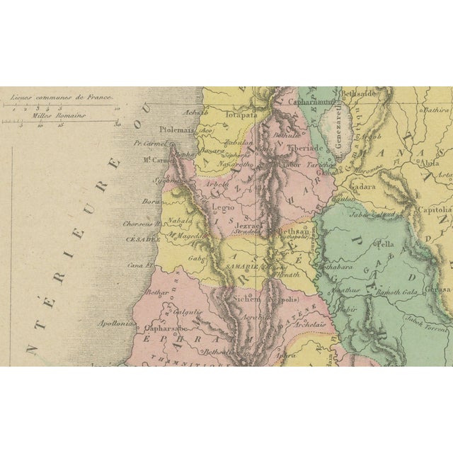 Palestine Divided Into Tribes Map with Ancient Jerusalem, Paris, 1850s For Sale - Image 10 of 11