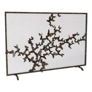 Warm Black Butterfly Fire Screen Fireplace Screen For Sale