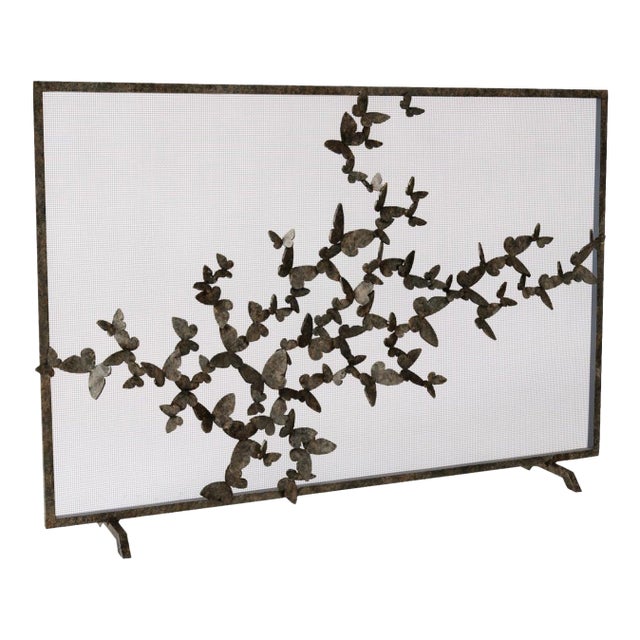 Warm Black Butterfly Fire Screen Fireplace Screen For Sale