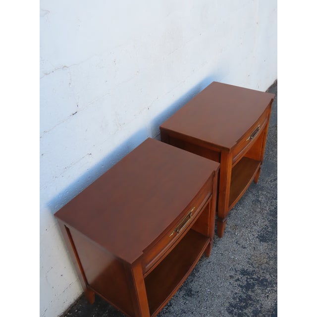 Wood Mid Century Modern Side End Tables Nightstands a Pair 6306 For Sale - Image 7 of 18