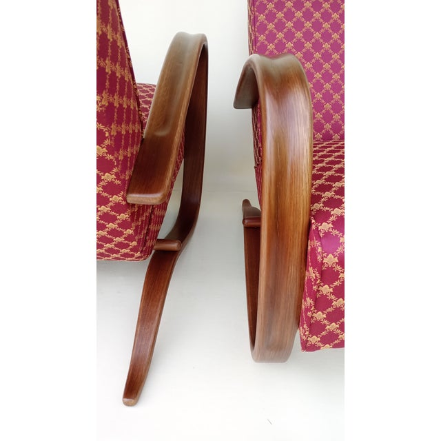 Wood H-269 Lounge Chairs attributed to Jindrich Halabala for Up Zavody, 1930s, Set of 2 For Sale - Image 7 of 13