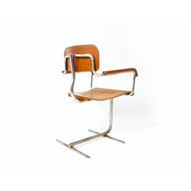 Brown Vintage Bauhaus Tubular Steel Chair For Sale - Image 8 of 18