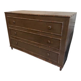 1990s Faux Bamboo Large Dresser/Chest of Drawers For Sale