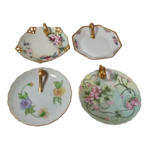 Vintage 1950s Hand-Painted Porcelain Nappy Dishes- Set of 4
