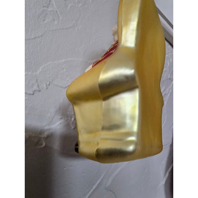 Authentic Inge-Glas Germany Hand-Blown Glass Santa in Armchair Ornament For Sale In Dallas - Image 6 of 12