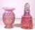 Fenton Cranberry Opalescent Hobnail Cruet & Bud Vase Pair for your consideration. The cruet measures approx. 4 3/4 inches...