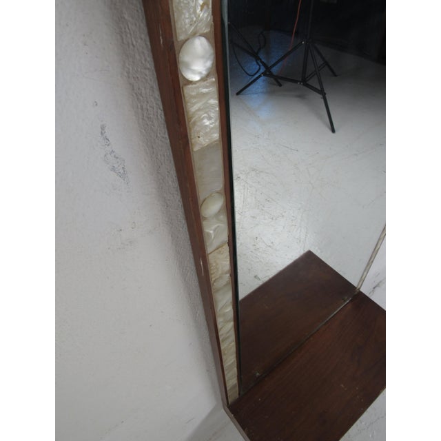1960s Mid-Century Modern Arched Wall Mirror with Shelf For Sale - Image 4 of 12