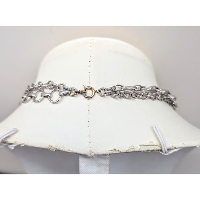 Metal Vintage Signed Napier Rhodium Plated Coat of Arms Pendant Necklace, 1971 Ad Piece For Sale - Image 7 of 7