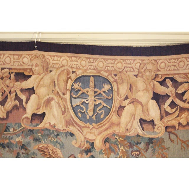 Circa 1680 Belgian Mythological Scene & Armorial Tapestry For Sale - Image 4 of 7