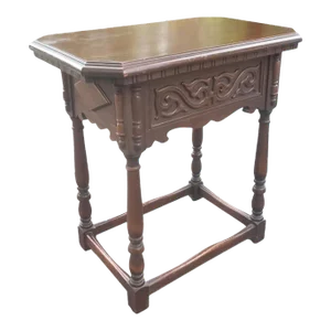 Antique Edwardian Carved Walnut Side Table, Circa 1920s